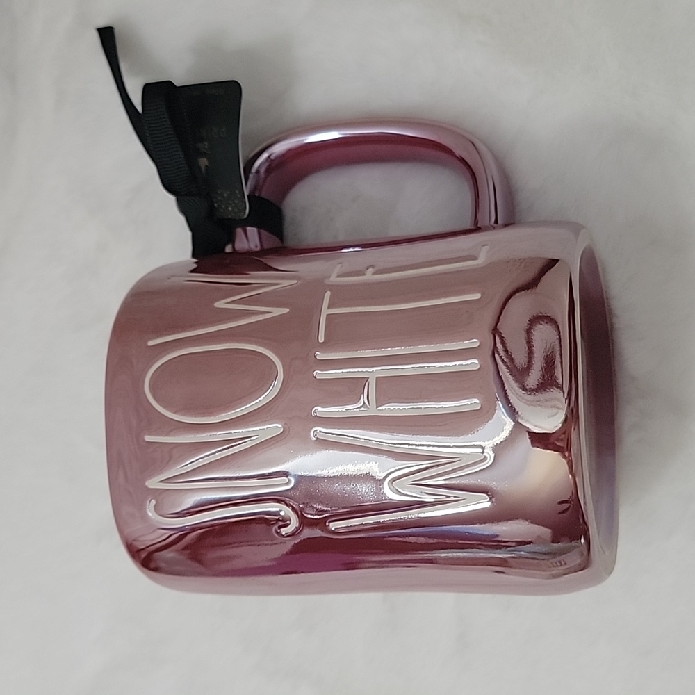 Rae Dunn Iridescent Red Snow White Tea Coffee Mug Cup